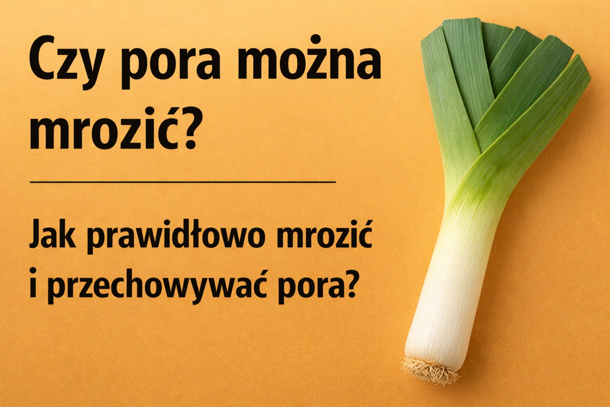 Czy pora można mrozić? Jak prawidłowo mrozić i przechowywać pora?