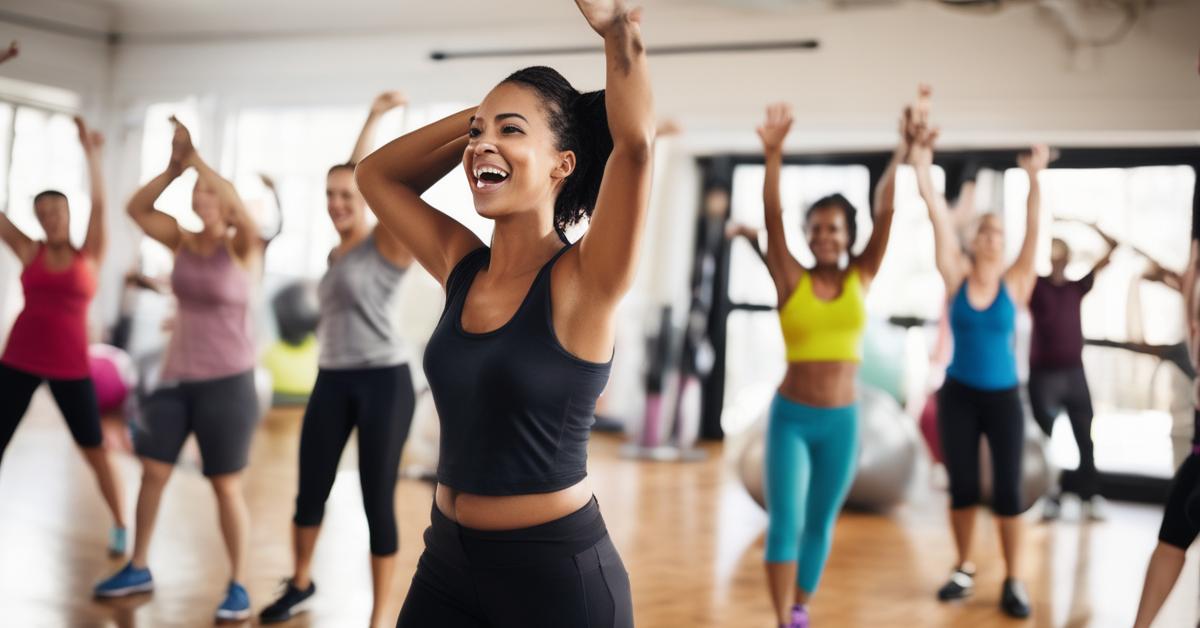 Planer fitness, kolorowe karteczki z pomysłami na trening, butelka wody i zdrowe przekąski.